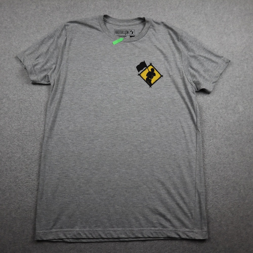 Baseballism T-Shirt Mens L Grey Graphic Evolution of the Game Short Sleeve Tee